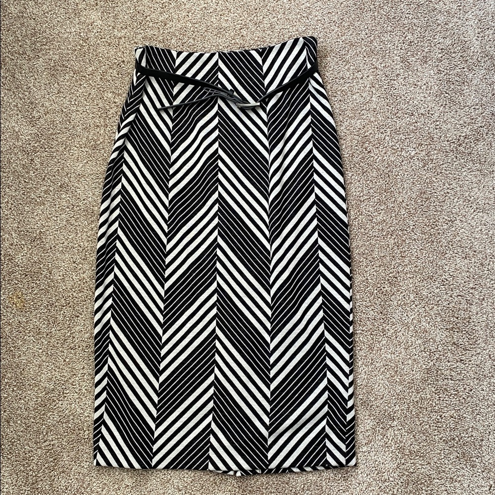 Halogen Black and White A-Line Skirt